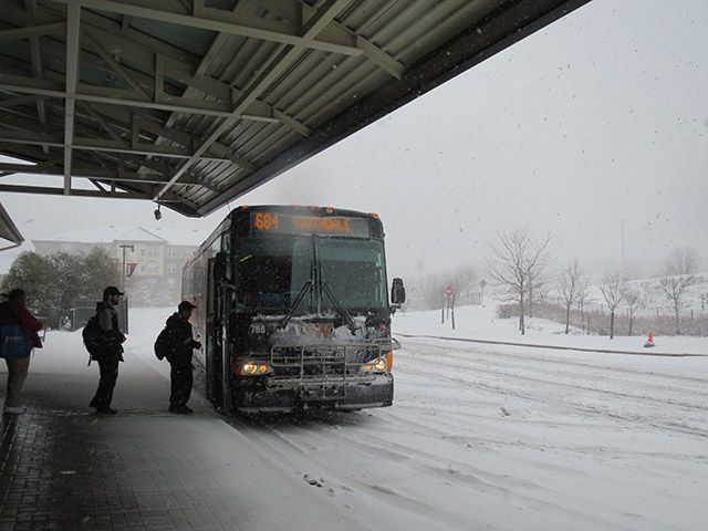 Snow Bus Loading